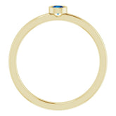 14K Yellow 3 mm Natural Blue Sapphire Ring